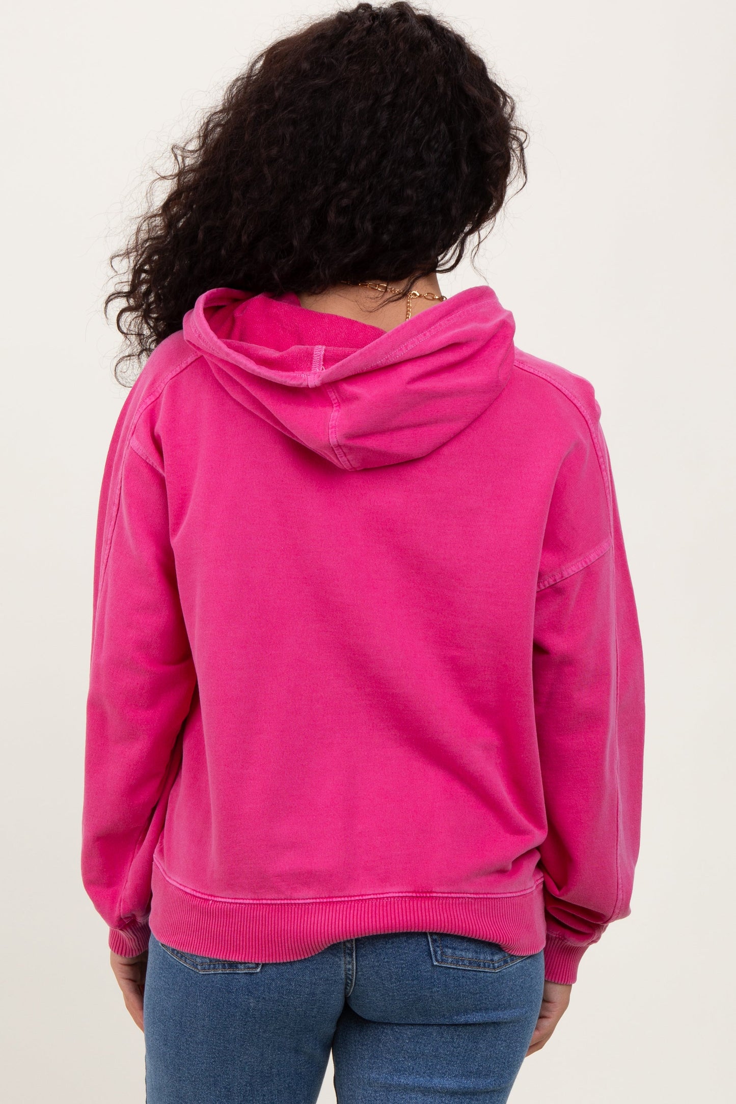 Fuchsia French Terry Hooded Sweatshirt