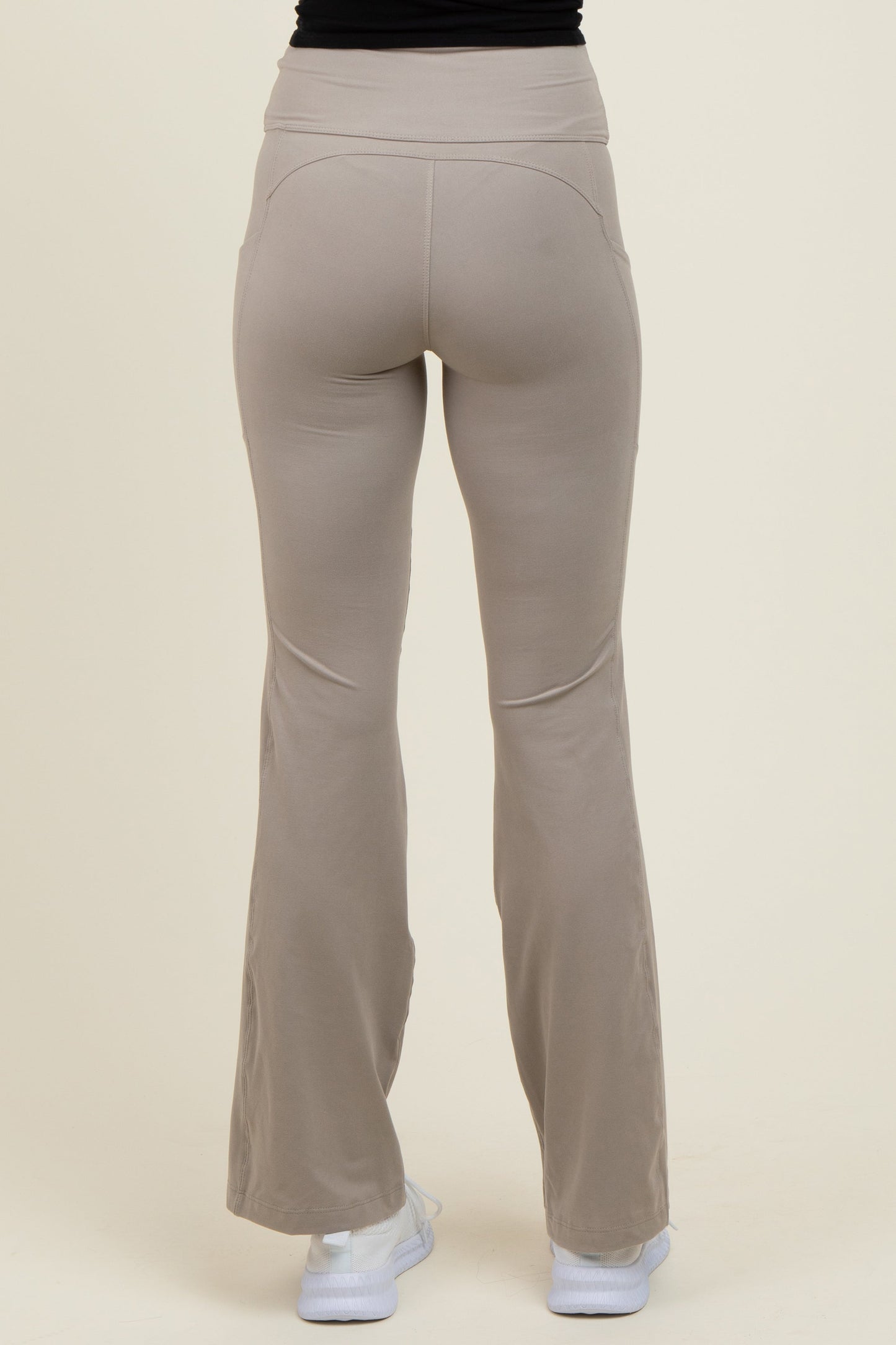 Taupe Active Pocket Flared Leggings