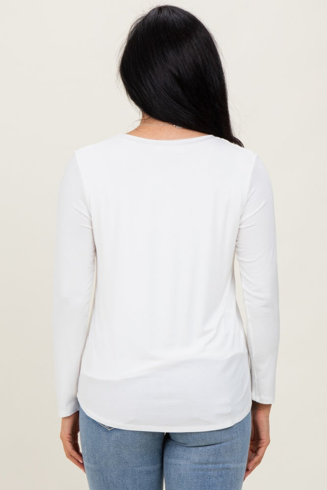 Ivory Inner Layer Nursing Long Sleeve Top