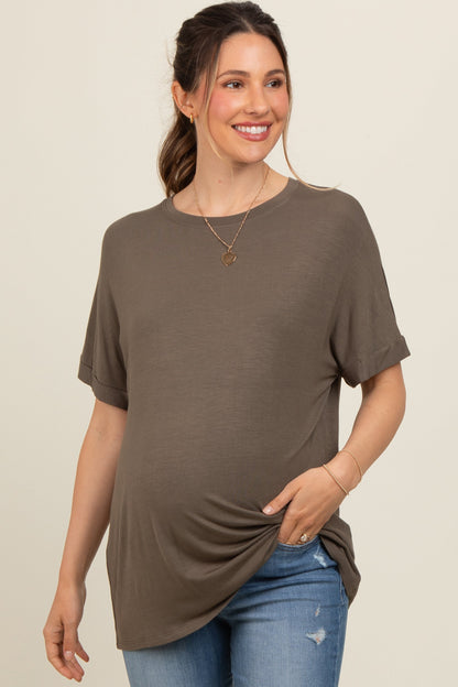 Olive Relaxed Fit Maternity T-Shirt