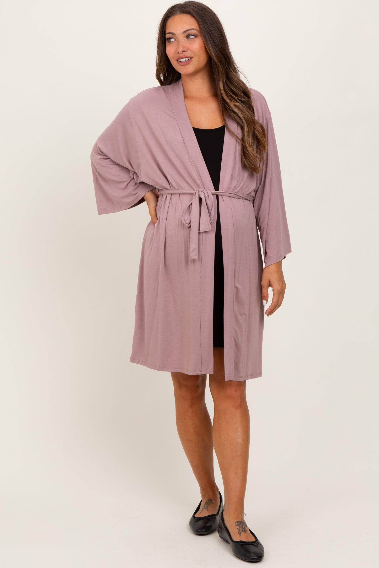 Mauve Delivery/Nursing Maternity Robe