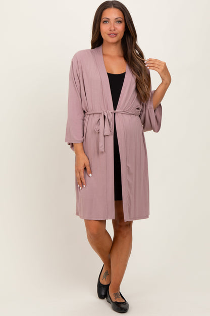 Mauve Delivery/Nursing Maternity Robe