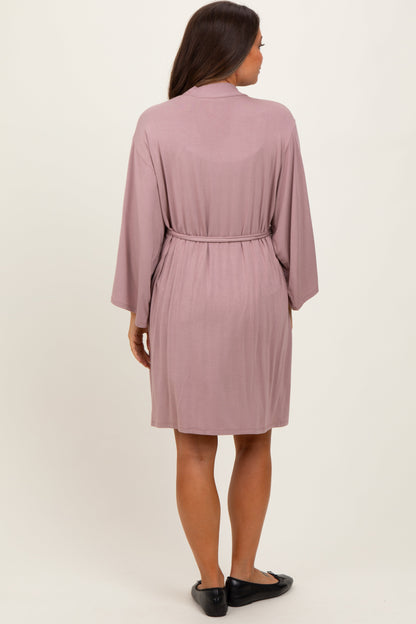 Mauve Delivery/Nursing Maternity Robe