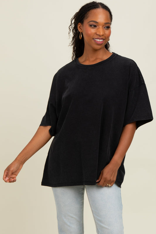 Black Mineral Washed Oversized T-Shirt