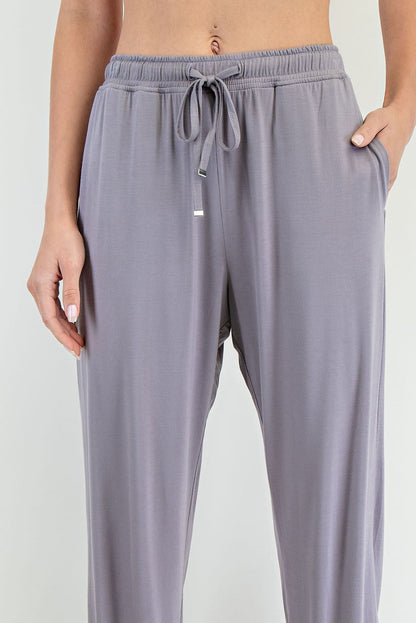 Grey Drawstring Jogger Pants