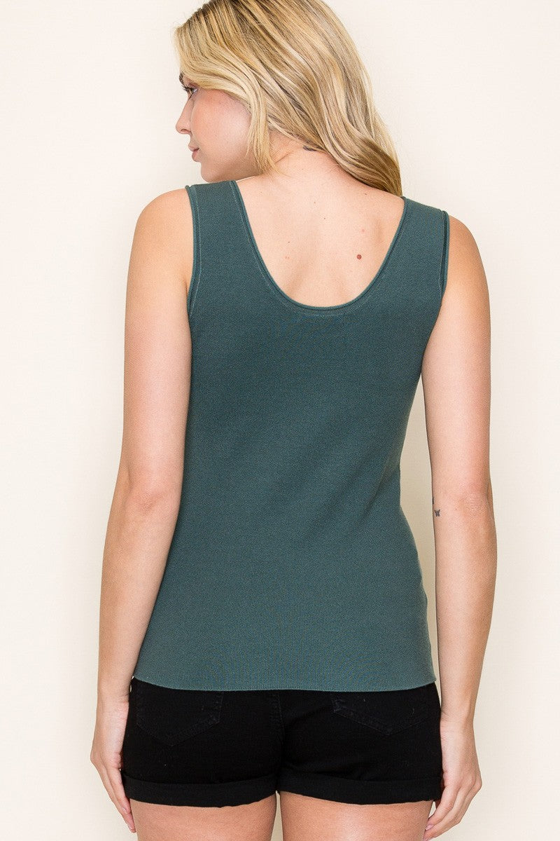 Forest Green Knit Sleeveless Top