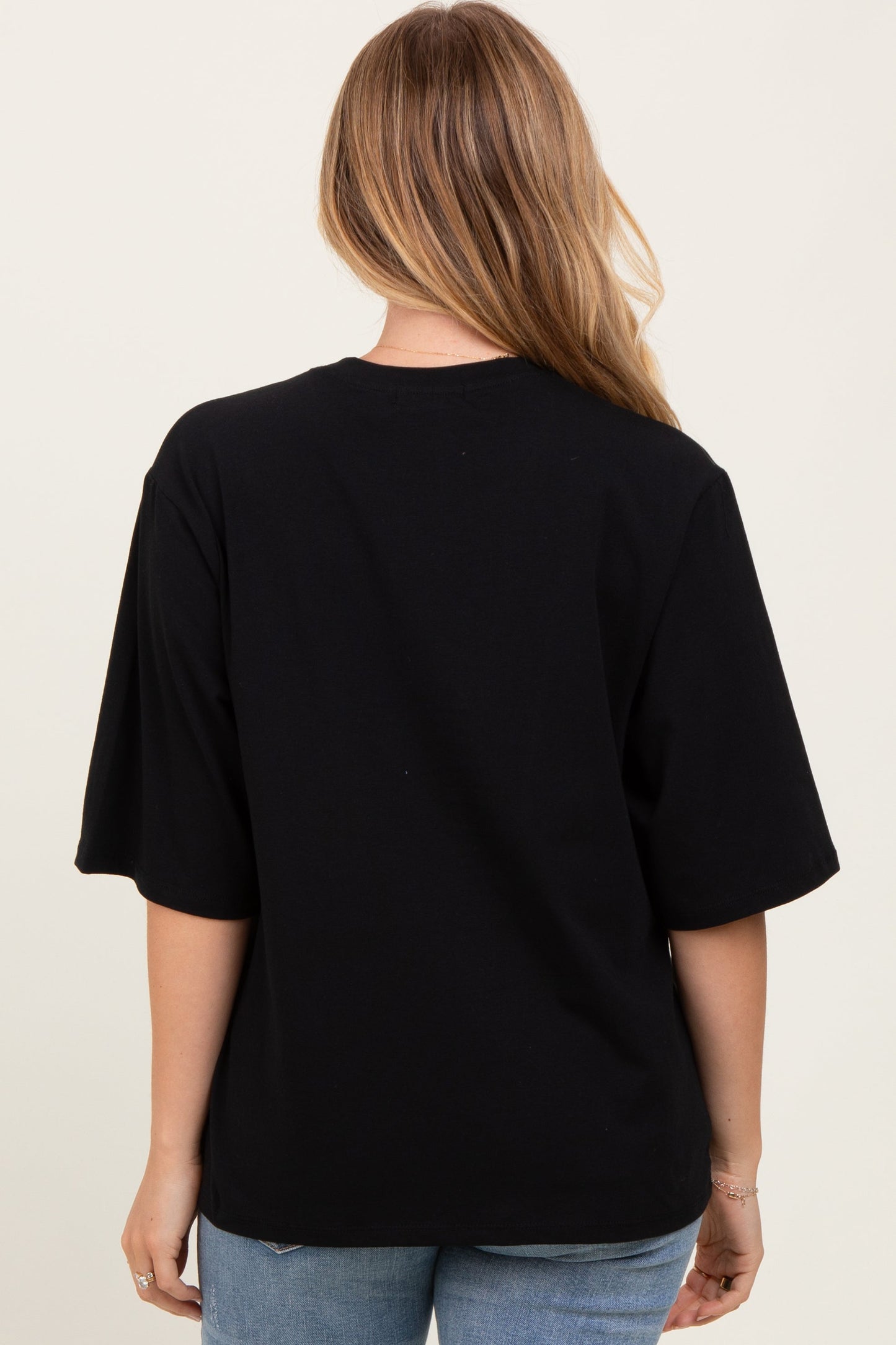 Black Crew Neck Oversized Tee