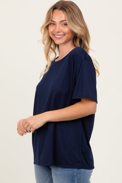 Navy Relaxed Fit Short Sleeve Tee