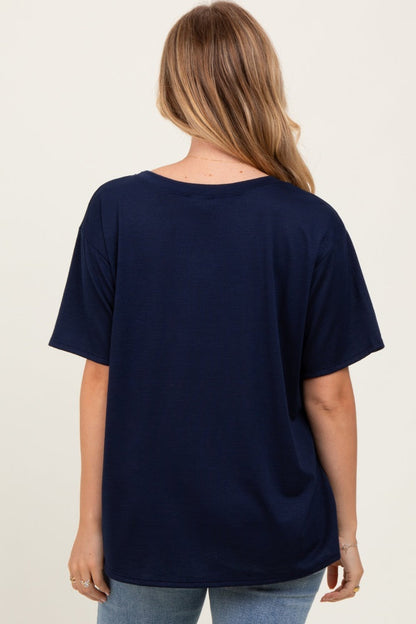 Navy Relaxed Fit Short Sleeve Tee