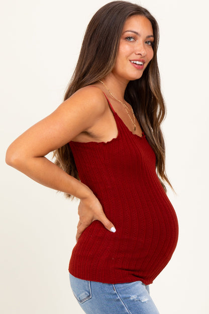 Brick Textured Knit Maternity Tank Top