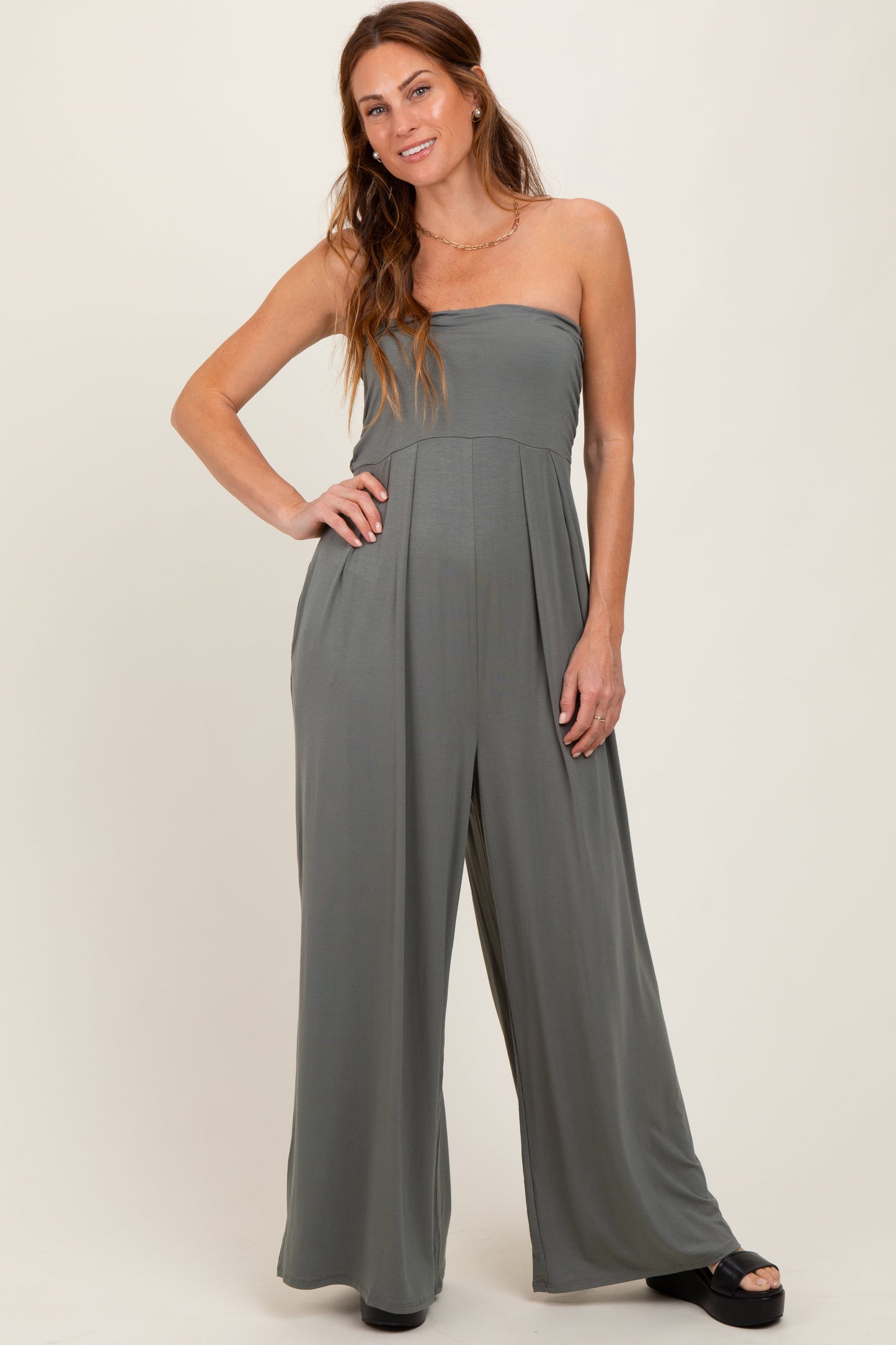 Olive Wide Leg Jumpsuit