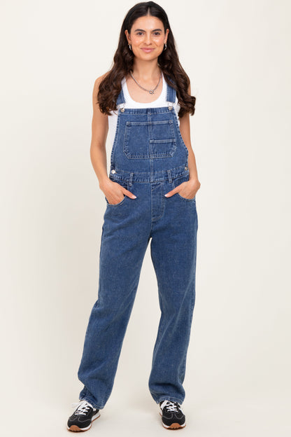 Blue Wash Rolled Cuff Denim Overalls