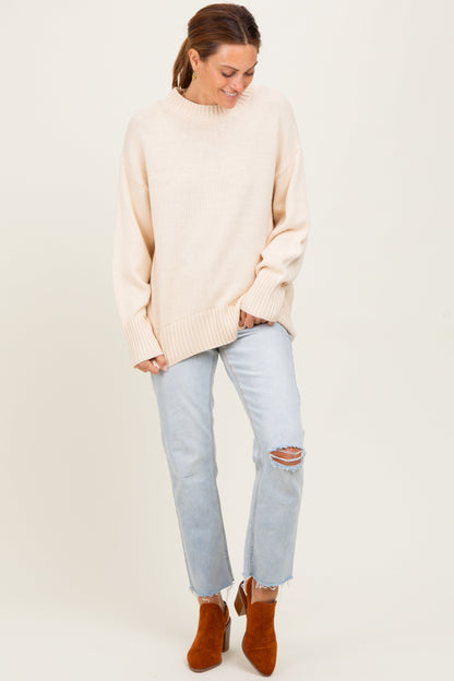 Cream Drop Shoulder Oversized Sweater