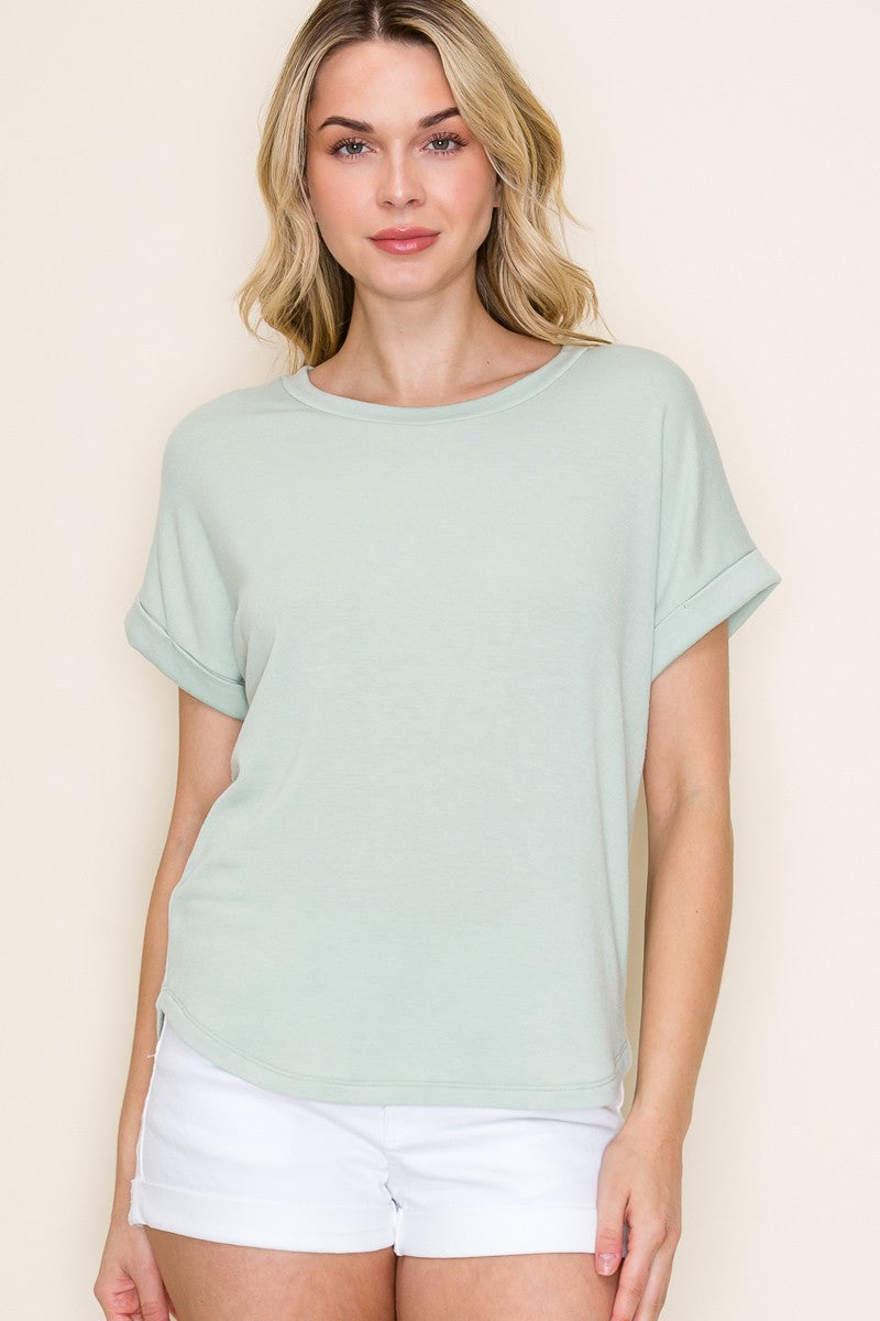 Light Olive French Terry Top
