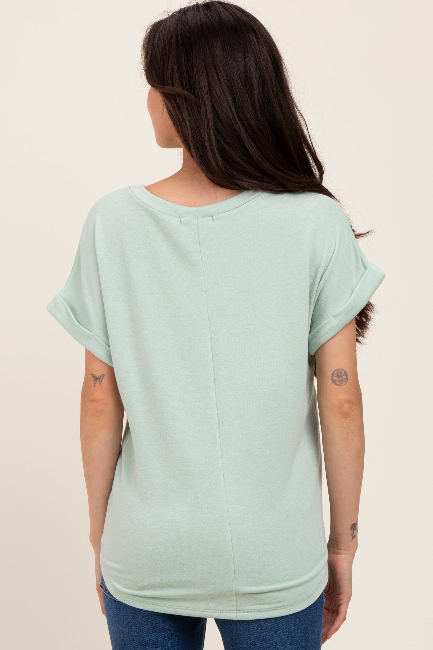 Light Olive French Terry Maternity Top