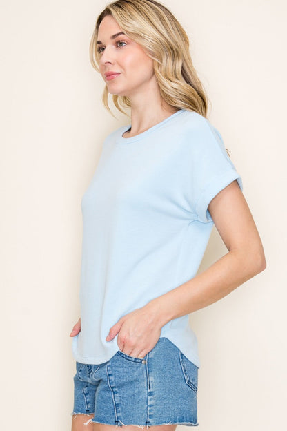 Light Blue French Terry Top