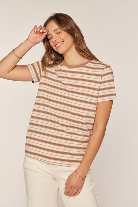 Mocha Multi-Striped T-Shirt