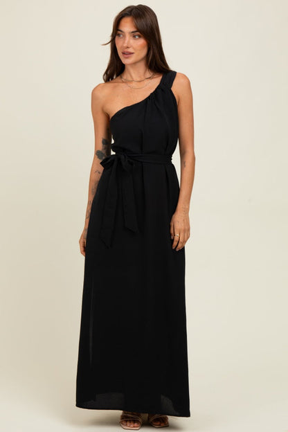 Black Asymmetrical Maxi Dress