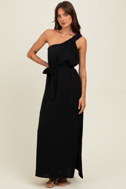 Black Asymmetrical Maxi Dress