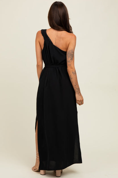 Black Asymmetrical Maxi Dress