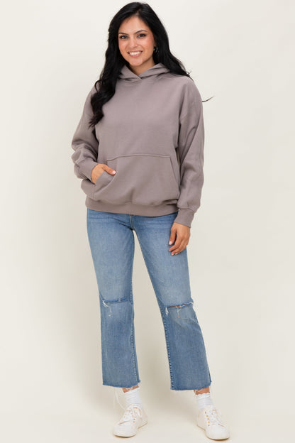 Taupe Fleece Oversized Hoodie