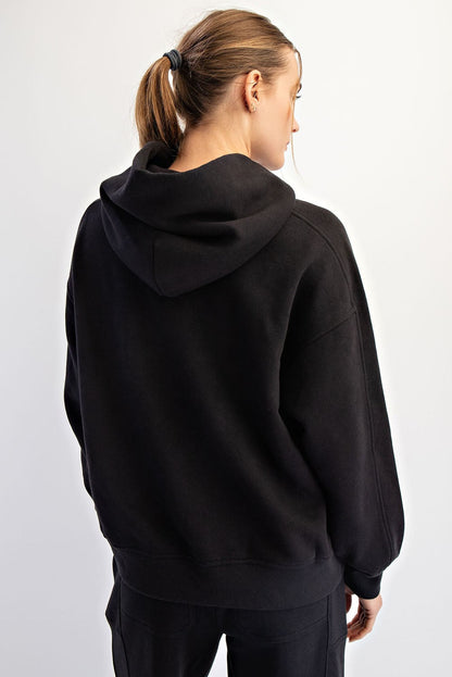 Black Fleece Oversized Hoodie