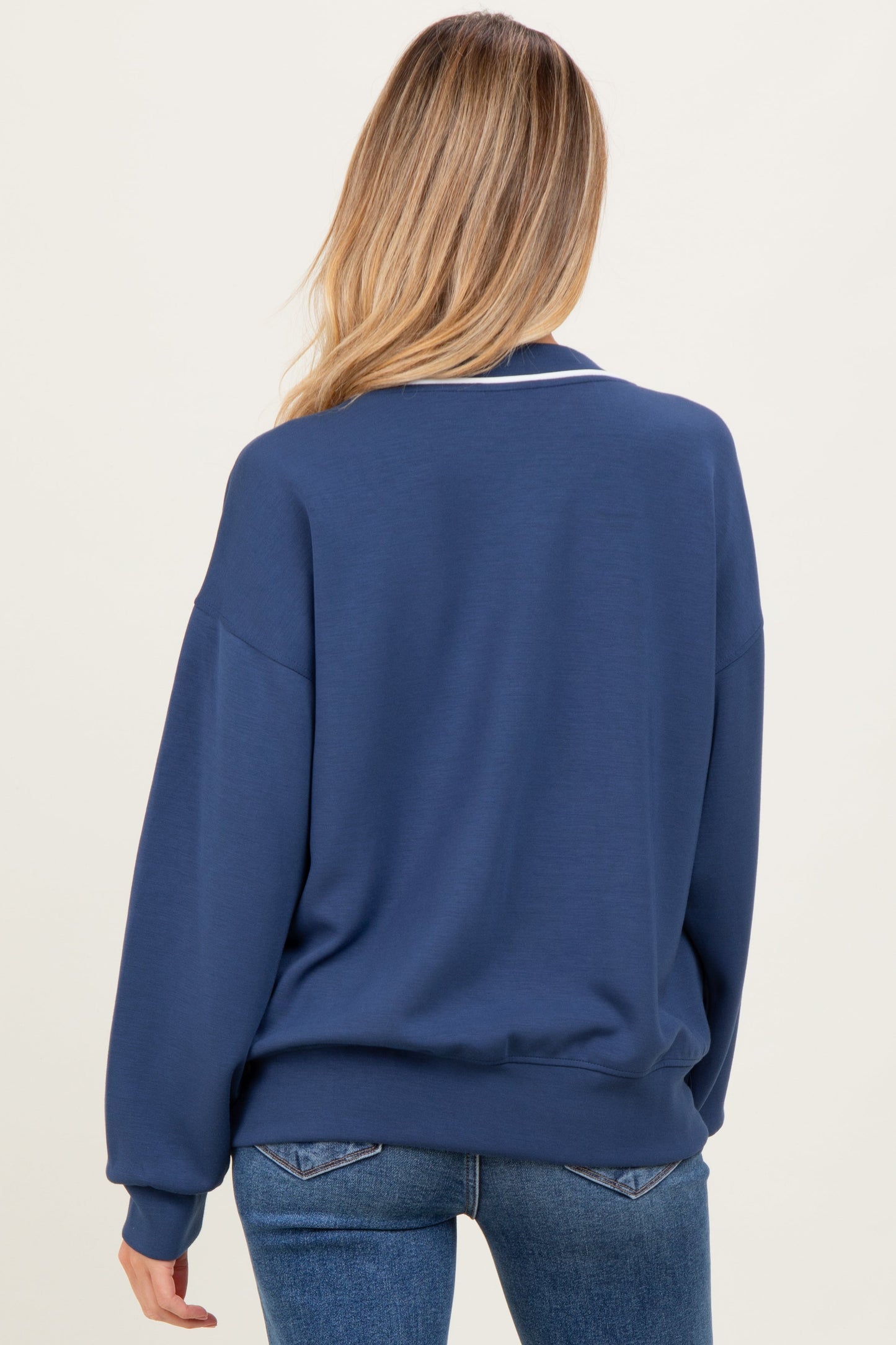 Navy V-Neck Maternity Sweatshirt