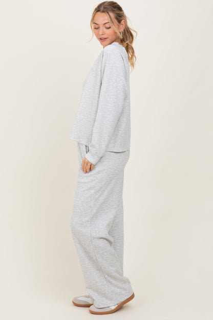 Heather Grey Crewneck Pullover Pant Set