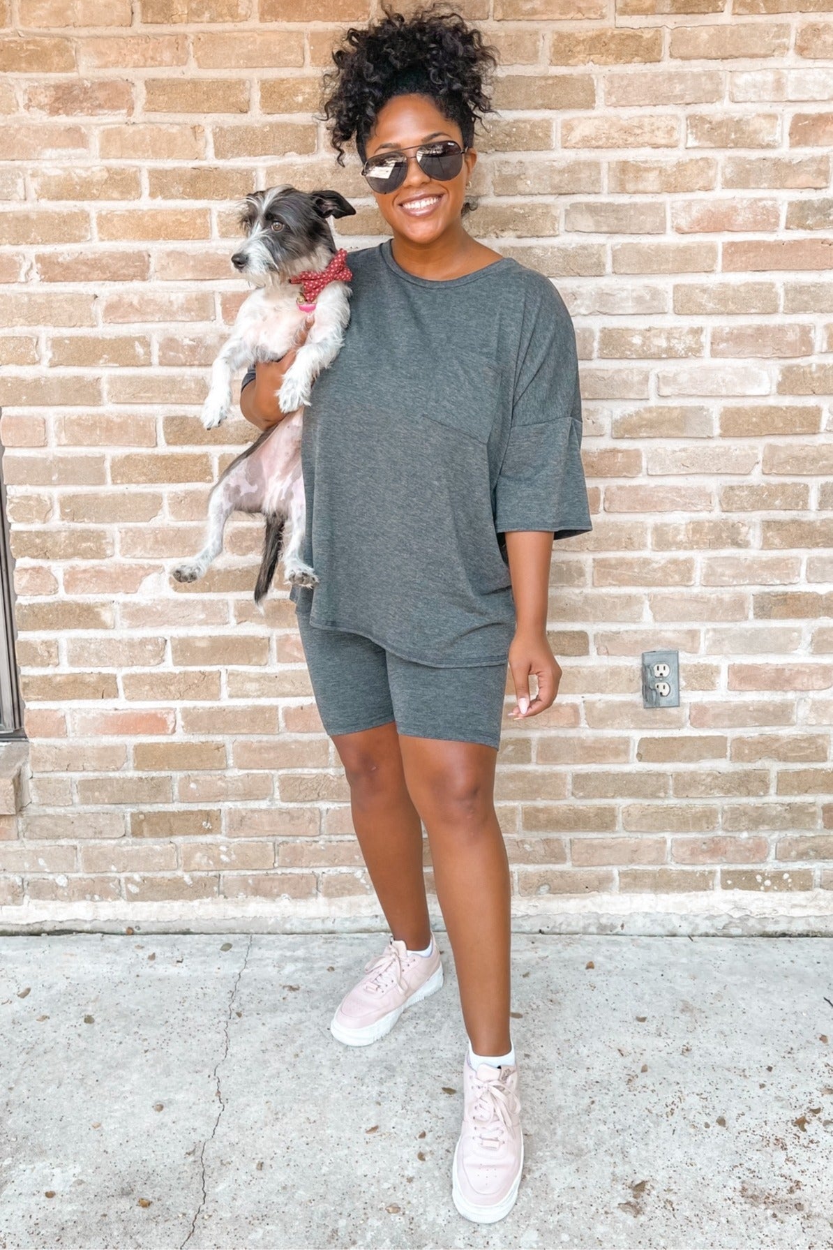 Charcoal Biker Short Sleep Set