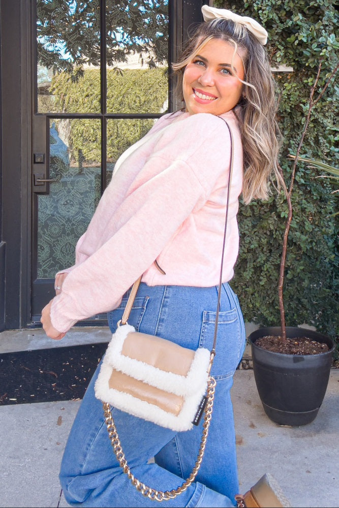 Pink Ribbed Cuff Sweater