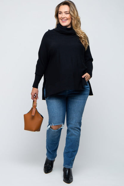 Blue Distressed Knee Skinny Maternity Plus Jeans